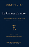 Carnet de notes ECRITOVIX Professionnel Premium, couverture brochée bleu marine et or