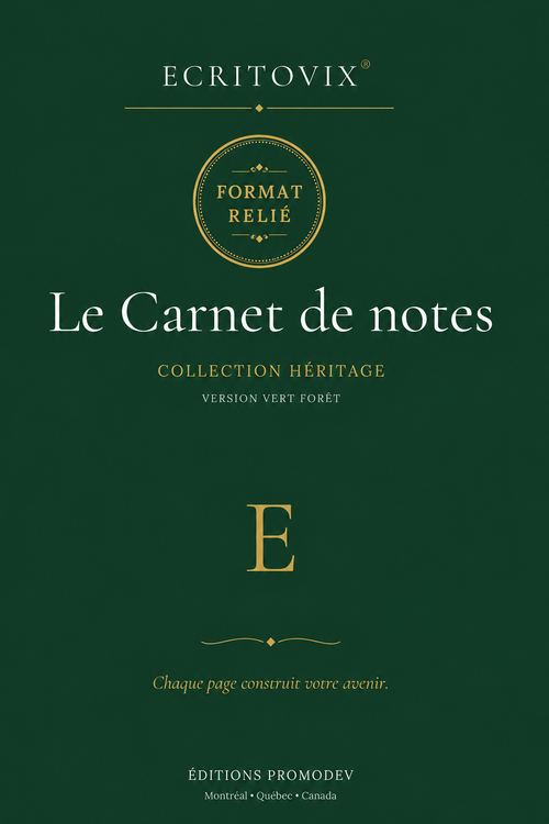 Le Carnet de notes – Collection Héritage · Version Verte