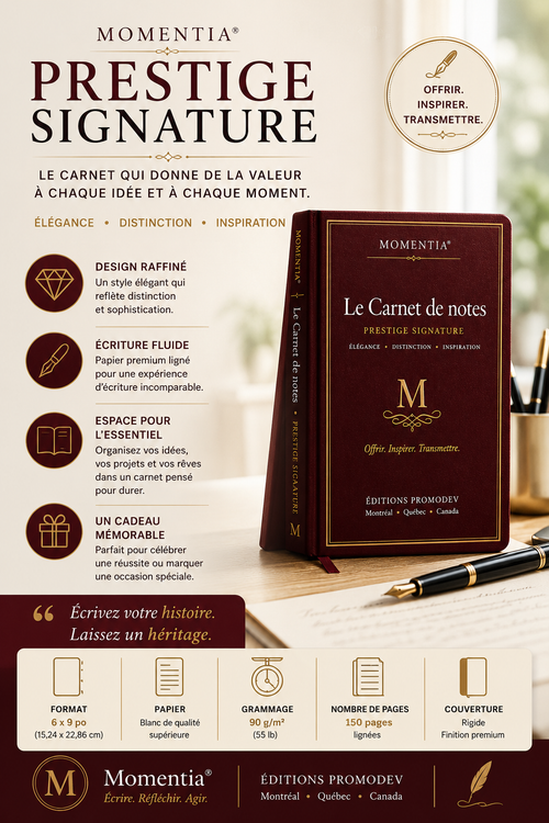 Carnet Prestige Signature Momentia, présentation du carnet cadeau bourgogne